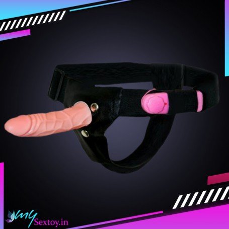 LeLuv 6.5” Male Hollow Vibrating Strap On SO-010