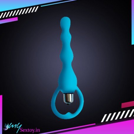 BLUE SILICONE ANAL VIBRATOR AD-029