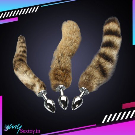 Fox Tail Brown Plated Metal Anal Plugs AD-020
