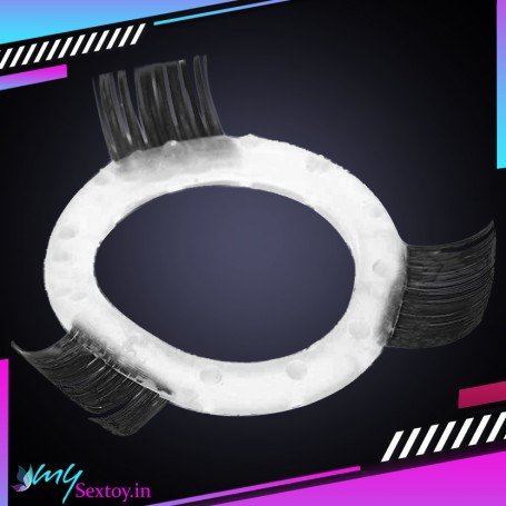 Transparent Hair Finger Fun Function Cock Ring CR-009