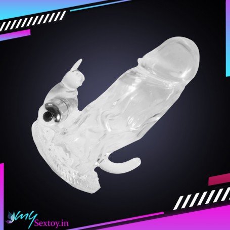 Triple Pleasure Vibrating Rabbit Penis Sleeve PES-028