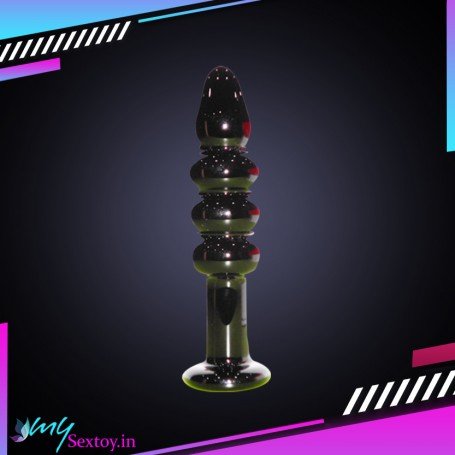 Black Beaded Glass Dildo Sex Toy GD-005